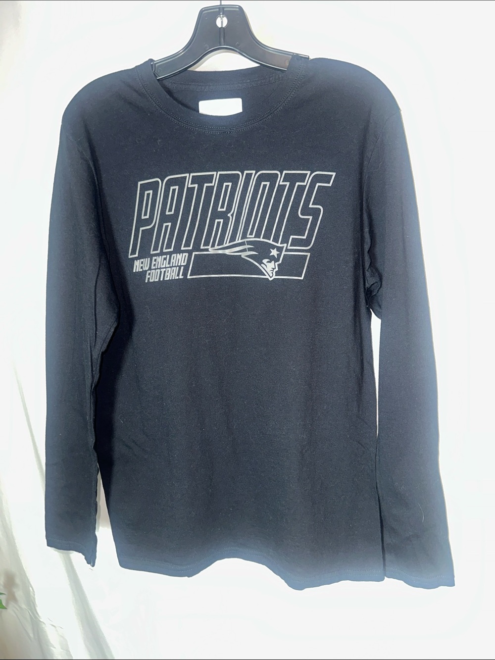 New England Patriots Black Long-Sleeve Tee